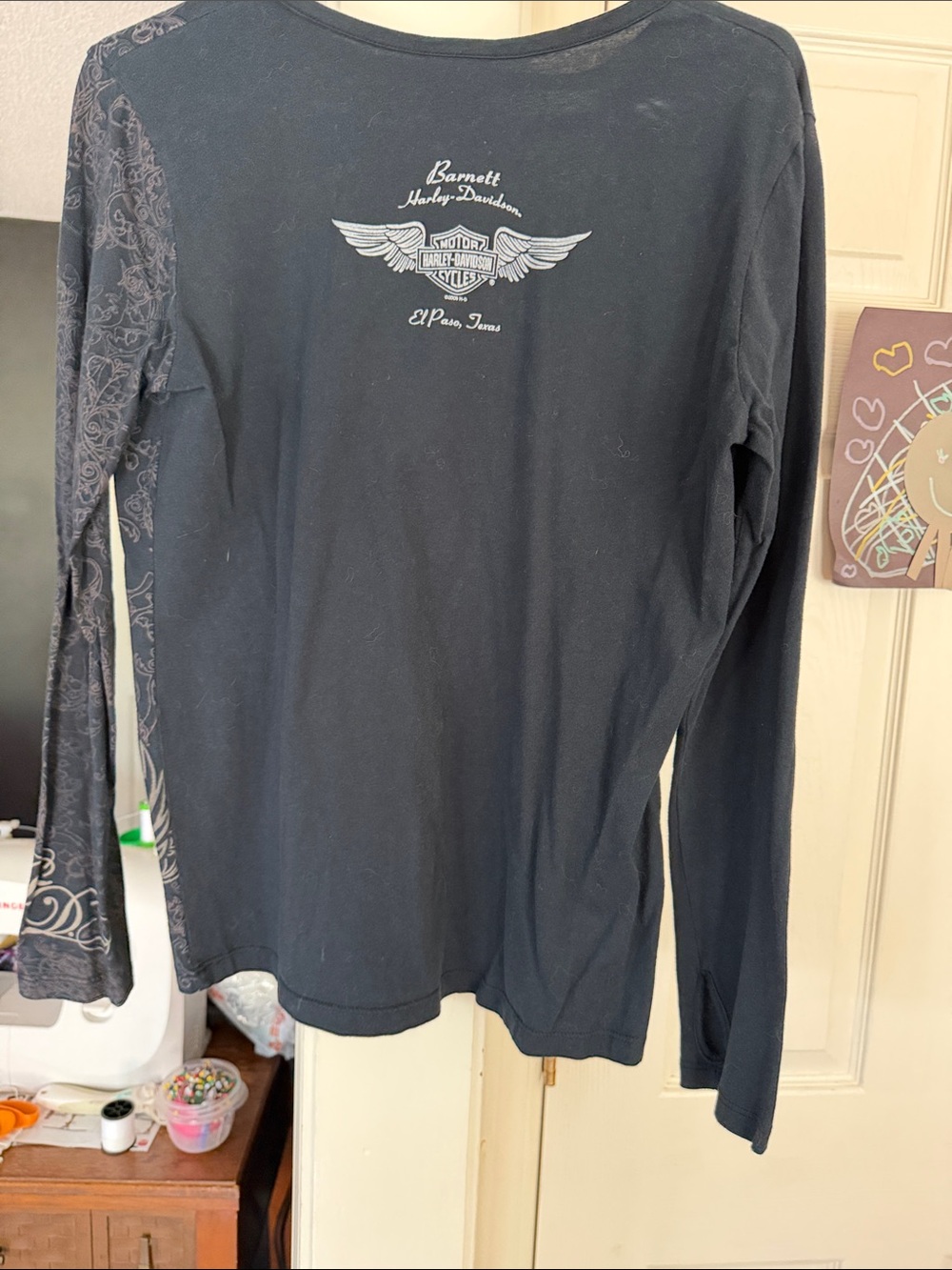 Harley-Davidson Black Long Sleeve Tee with Silver Graphic - Picture 5 of 6